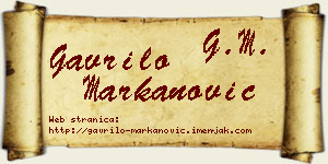 Gavrilo Markanović vizit kartica